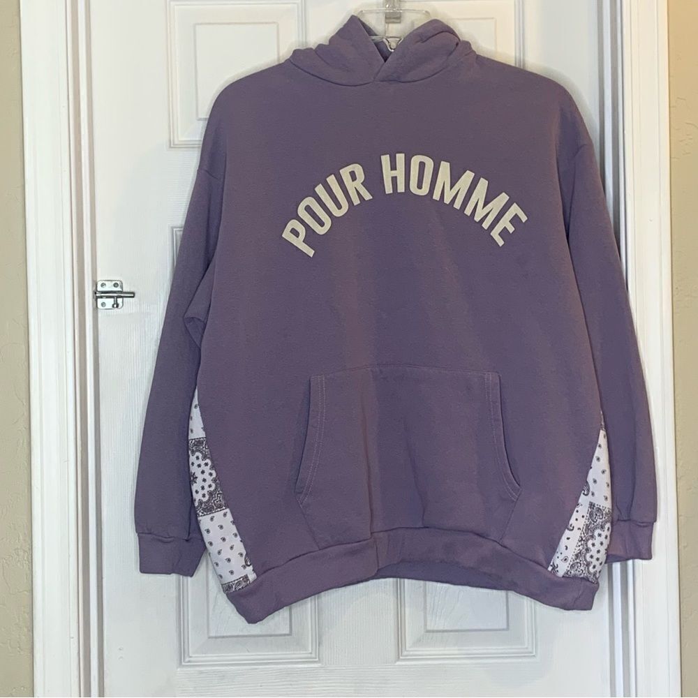 BOOHOO OVERSIZED BANDANA GUSSET CARGO HOODED SWEATSHIRT Size Medium - Picture 8 of 9